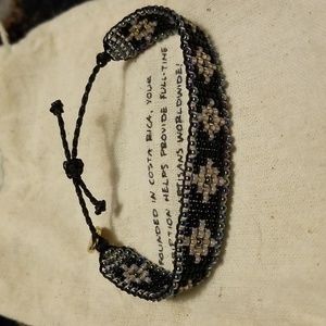 Pura vida Bright Lights seed bead cuff with shortened strings